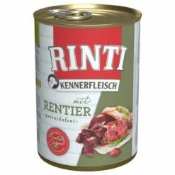 Voordeelpakket 12 X 400 G Rinti "Kennerfleisch" -Hunter Verkoop 2024 111296 pla bilder rinti kennerfleisch rentier 400g hs 01 8