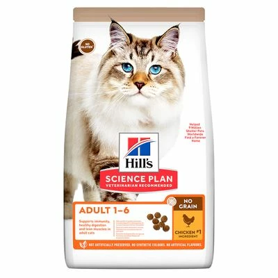 Hill's Science Plan Adult 1-6 No Grain Met Kip Kattenvoer 3 Hill's Science Plan Adult 1-6 No Grain Met Kip Kattenvoer