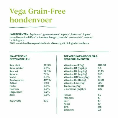 Yarrah Bio Biologisch Vega Graanvrij Hondenvoer 5 Yarrah Bio Biologisch Vega Graanvrij Hondenvoer - Afbeelding 3