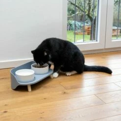 TIAKI Keramische Voerbak Duo -Hunter Verkoop 2024 302496 duo napf mit katze fg 0999 5