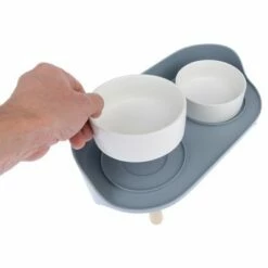 TIAKI Keramische Voerbak Duo -Hunter Verkoop 2024 302496 tiaki napf duo grau fg 6151 9