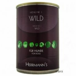 Herrmann's Menu Smulpakket 12 X 400 G -Hunter Verkoop 2024 herrmanns men hundwild 400 1