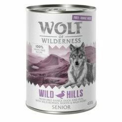 Voordeelpakket 12 X 400 G Wolf Of Wilderness SENIOR Scharrelvlees -Hunter Verkoop 2024 wow freerange senior wildhills 400g 1000x1000 2
